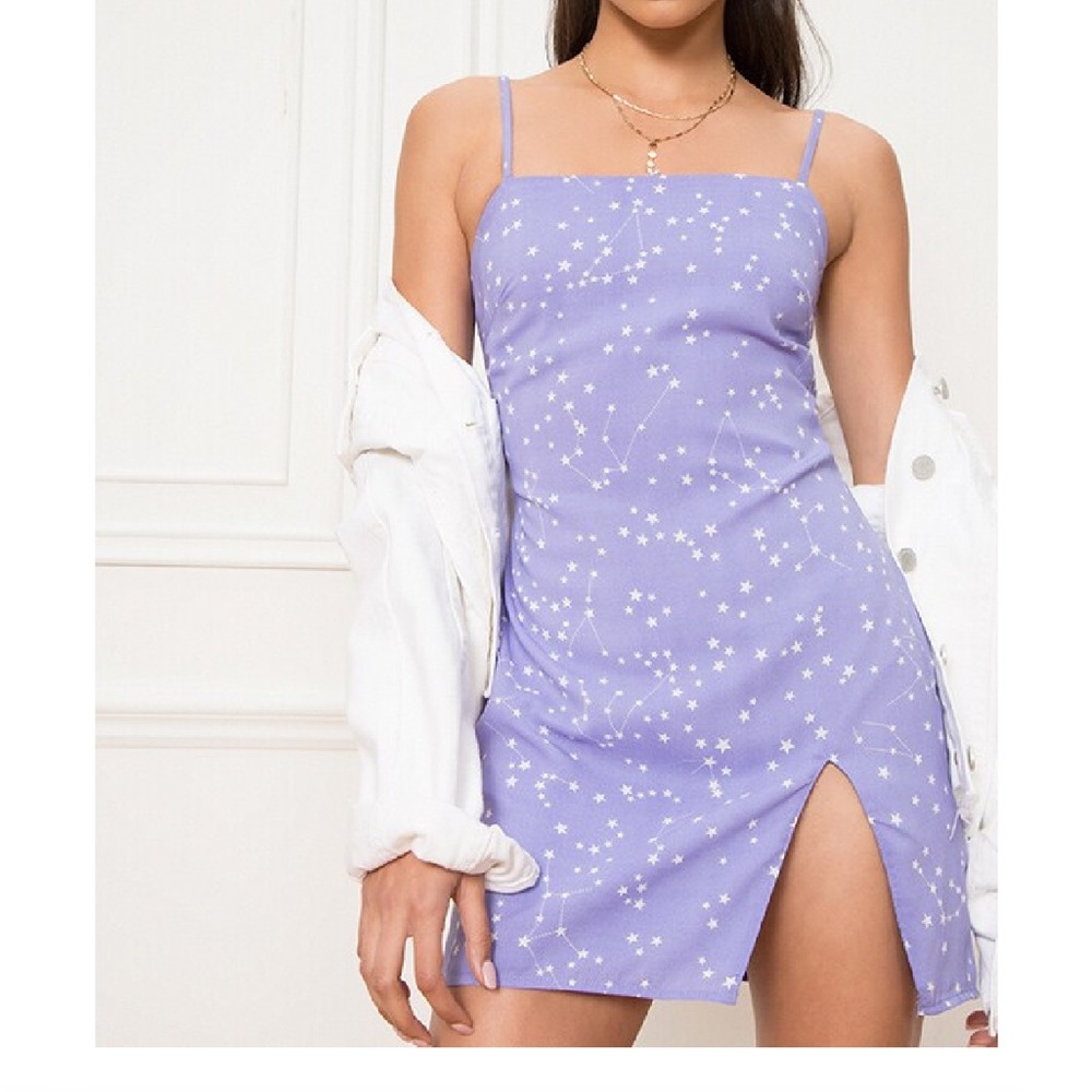 Super down Lavender slit mini dress S